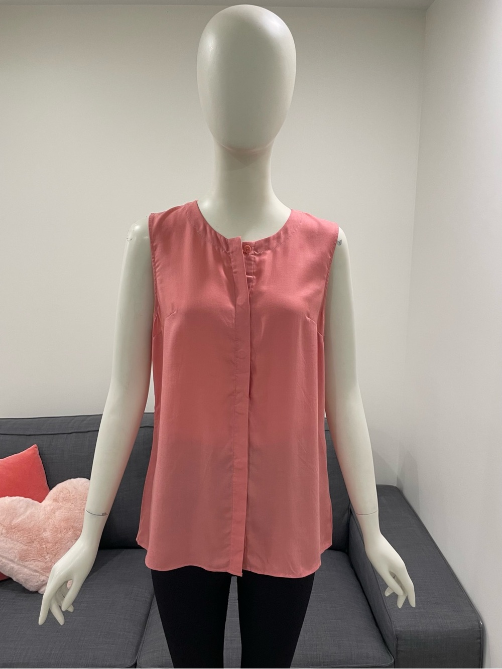 NWT WOODS Rae Sleeveless Woven Top Size M Flowy & Lightweight - Brandied Apricot